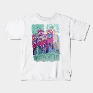 Castle in Budapest purple Kids T-Shirt